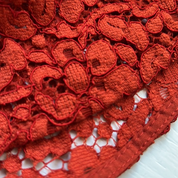 ZARA Woman deep orange bell sleeve lace long sleeve top  size M black label - Picture 9 of 9